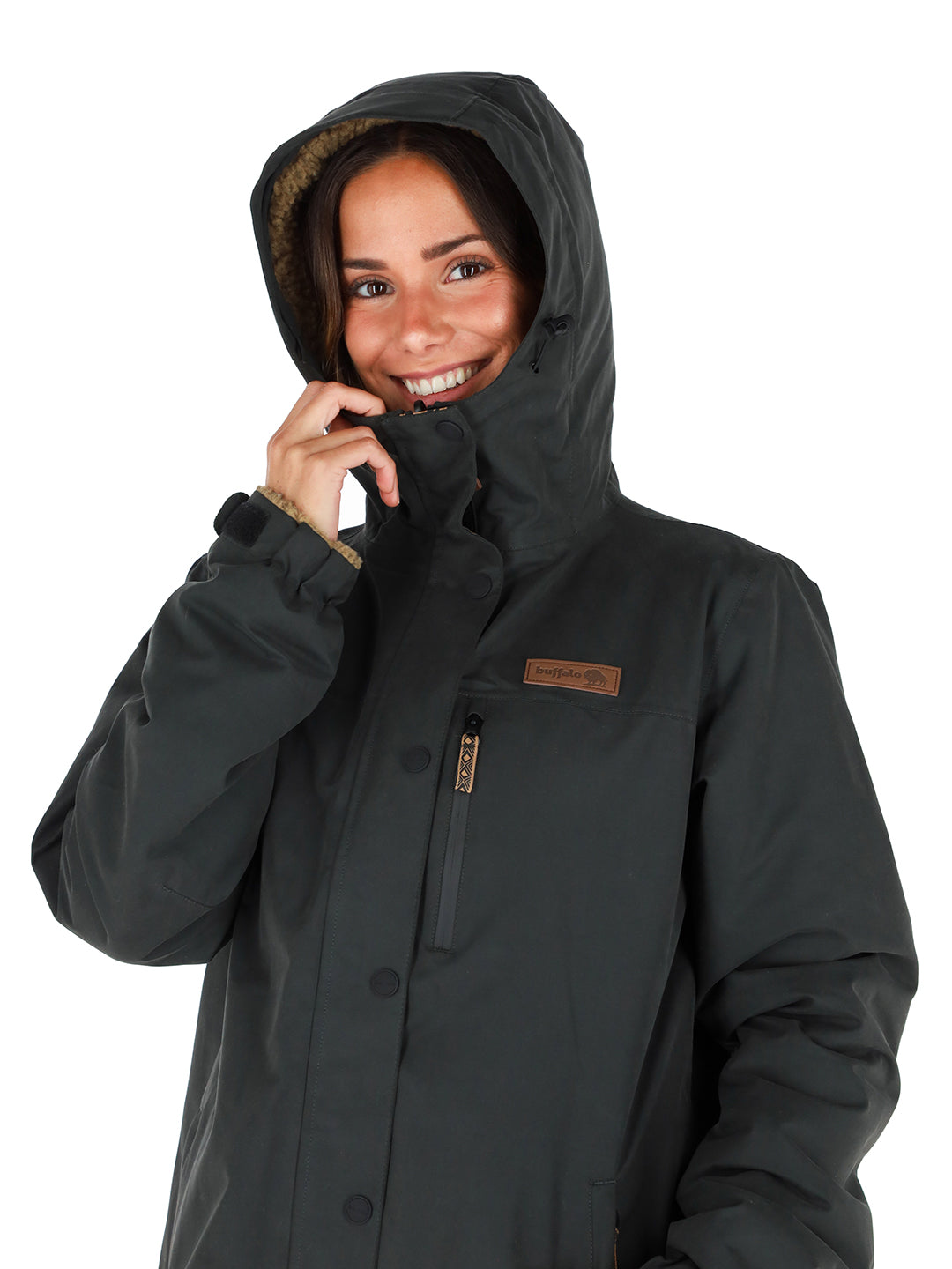 Parka Impermeable Reversible Camaleon Mujer - Negro - Mostaza