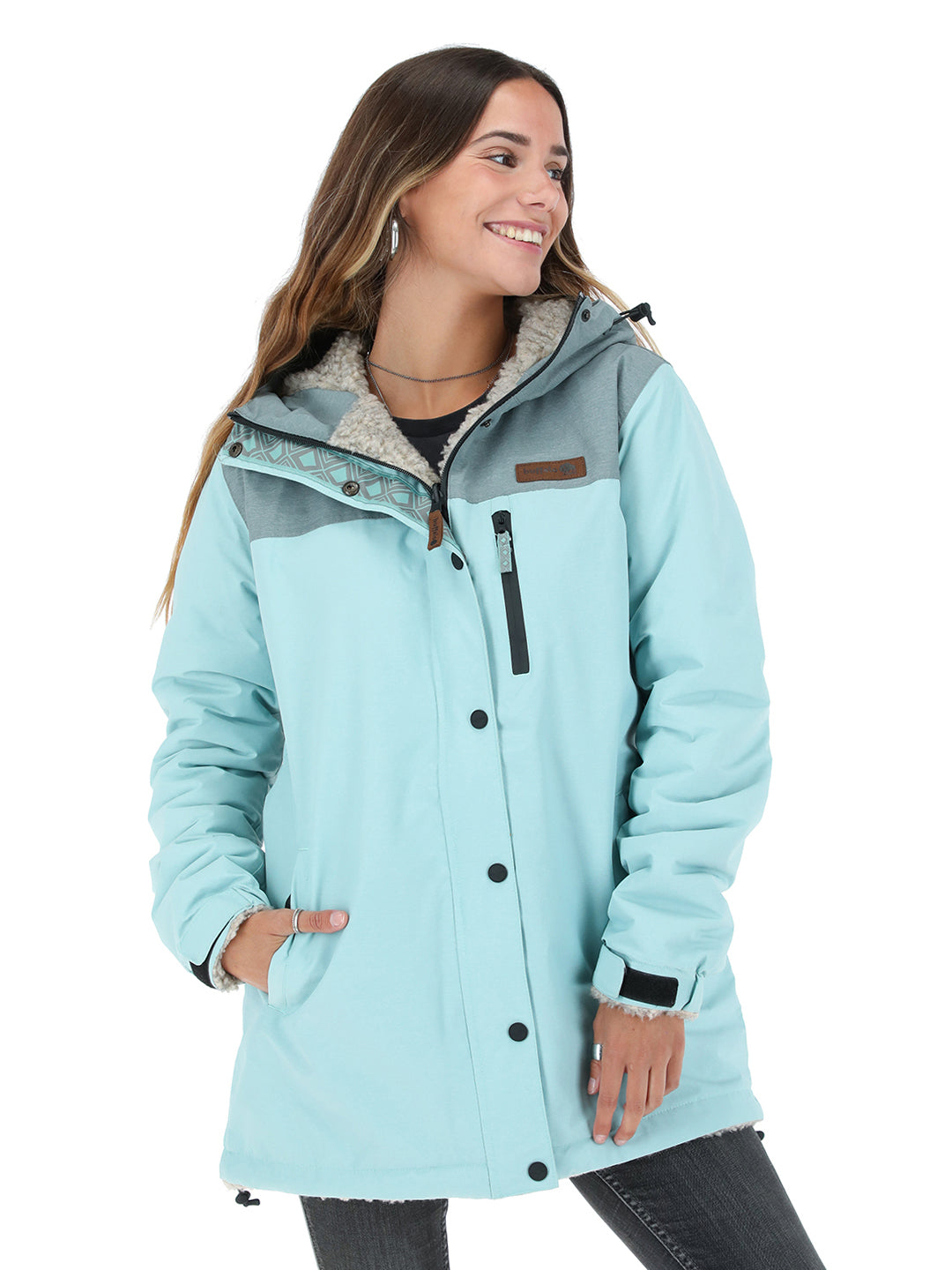 Parka Impermeable Reversible Camaleon Mujer - Celeste