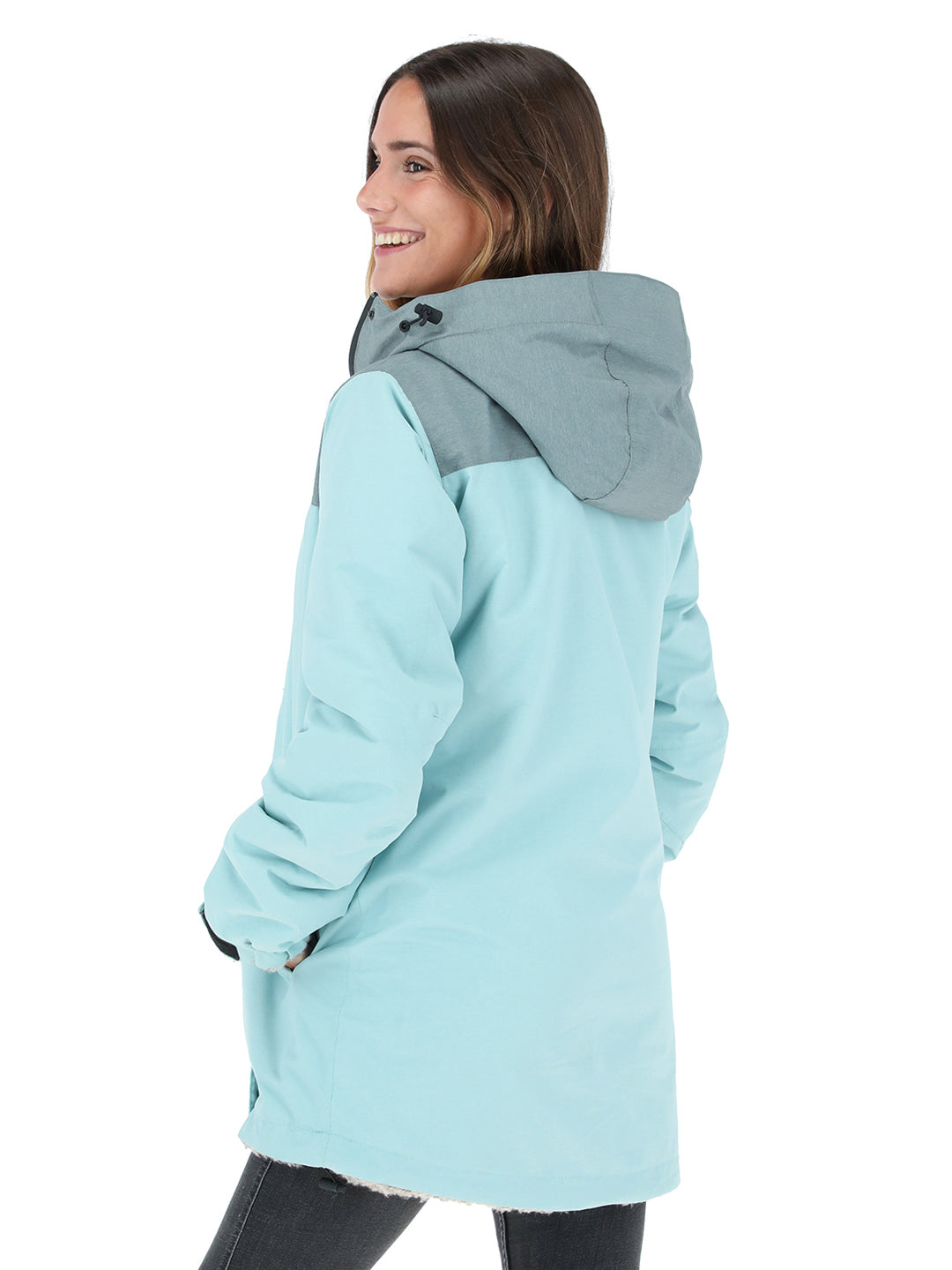 Parka Impermeable Reversible Camaleon Mujer - Celeste