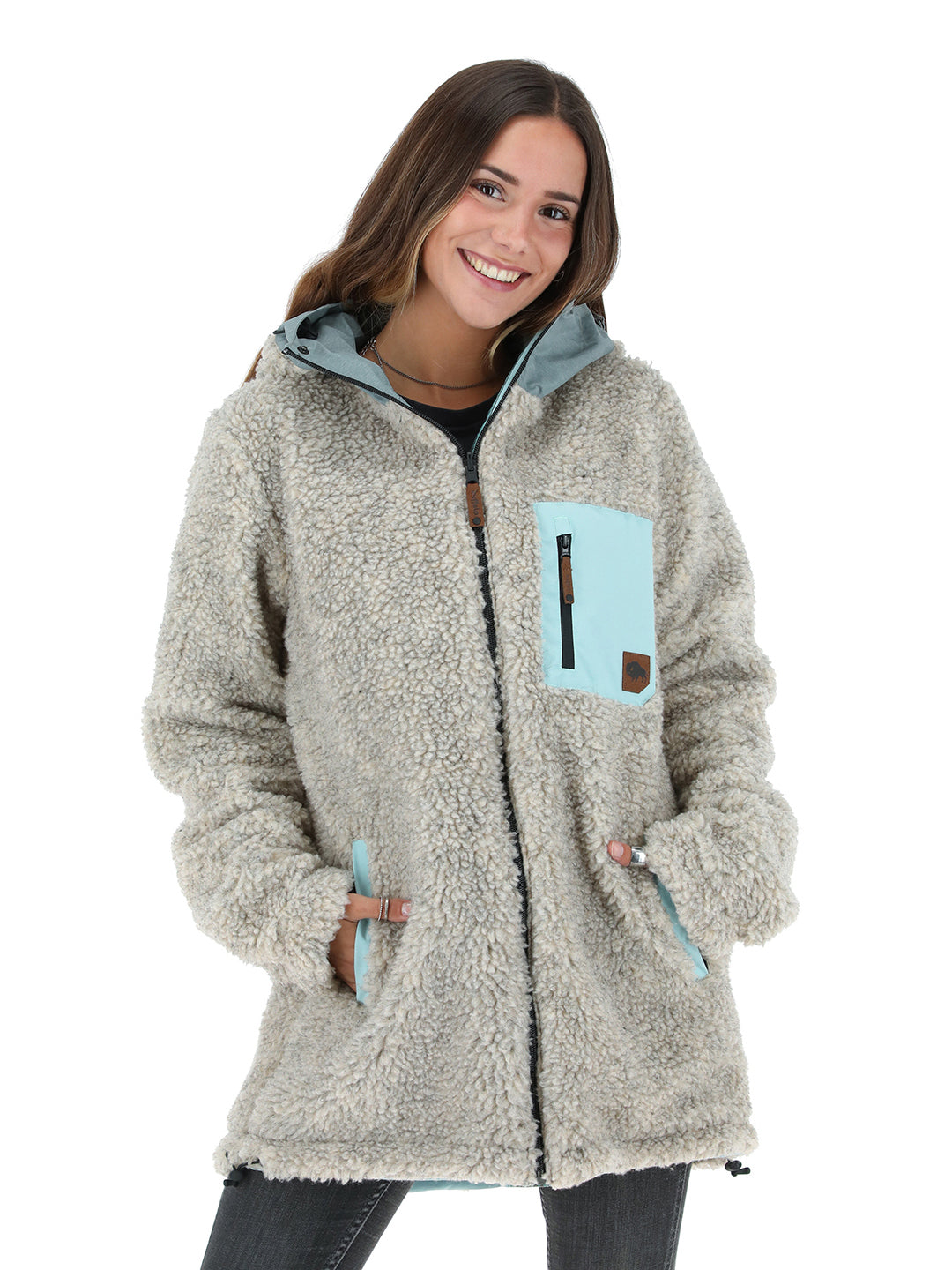 Parka Impermeable Reversible Camaleon Mujer - Celeste