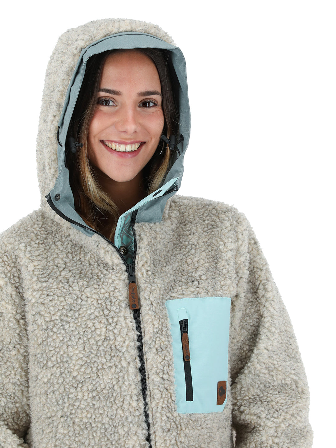 Parka Impermeable Reversible Camaleon Mujer - Celeste