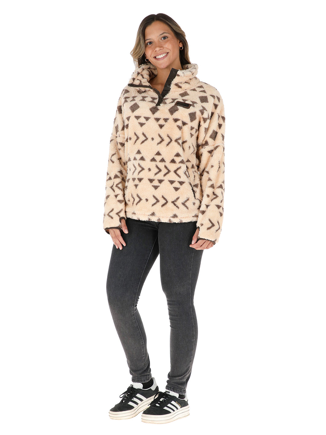 Chaqueta Nomada Print Mujer - Beige
