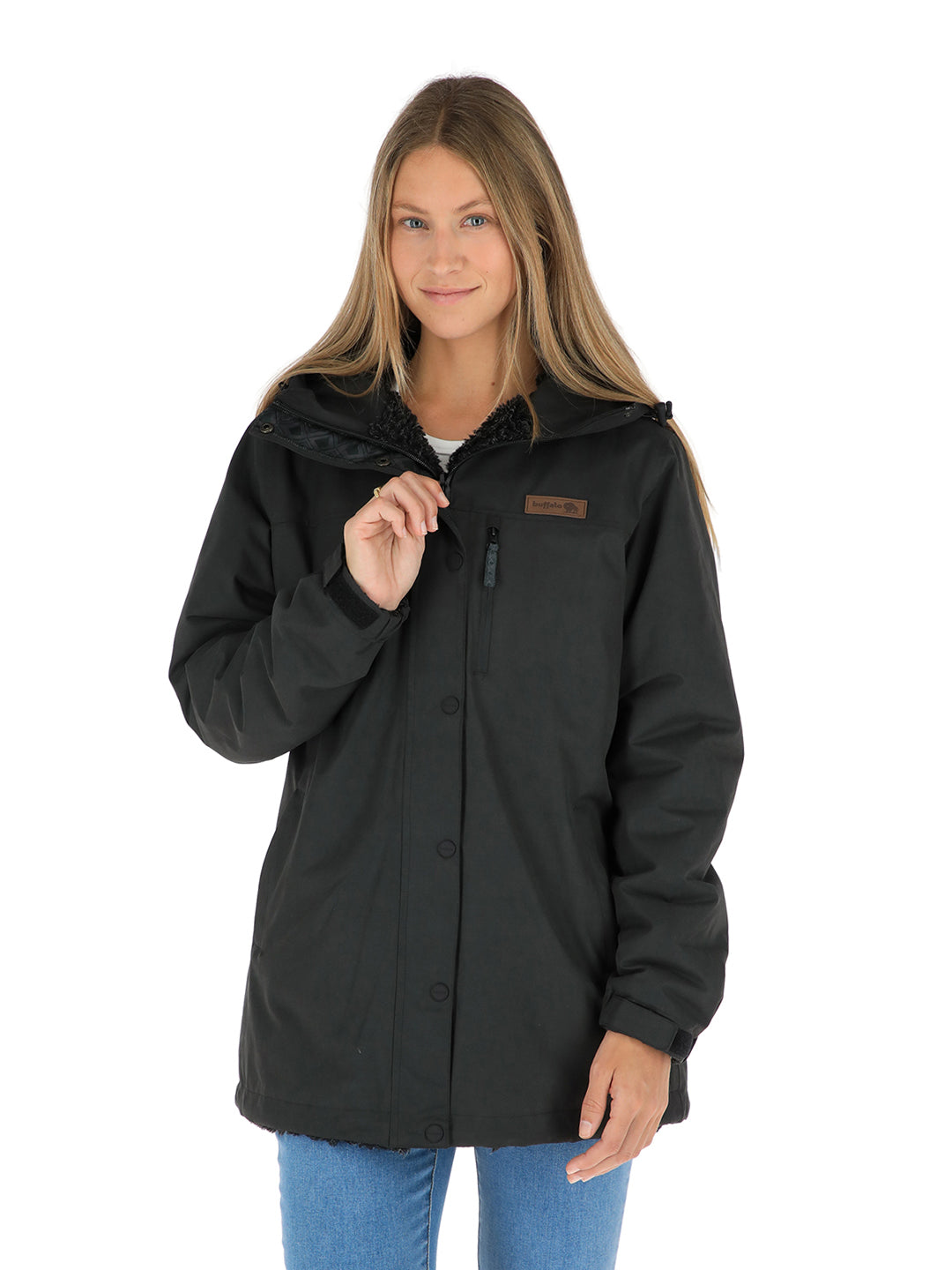 Parka Impermeable Reversible Camaleon Mujer - Negro