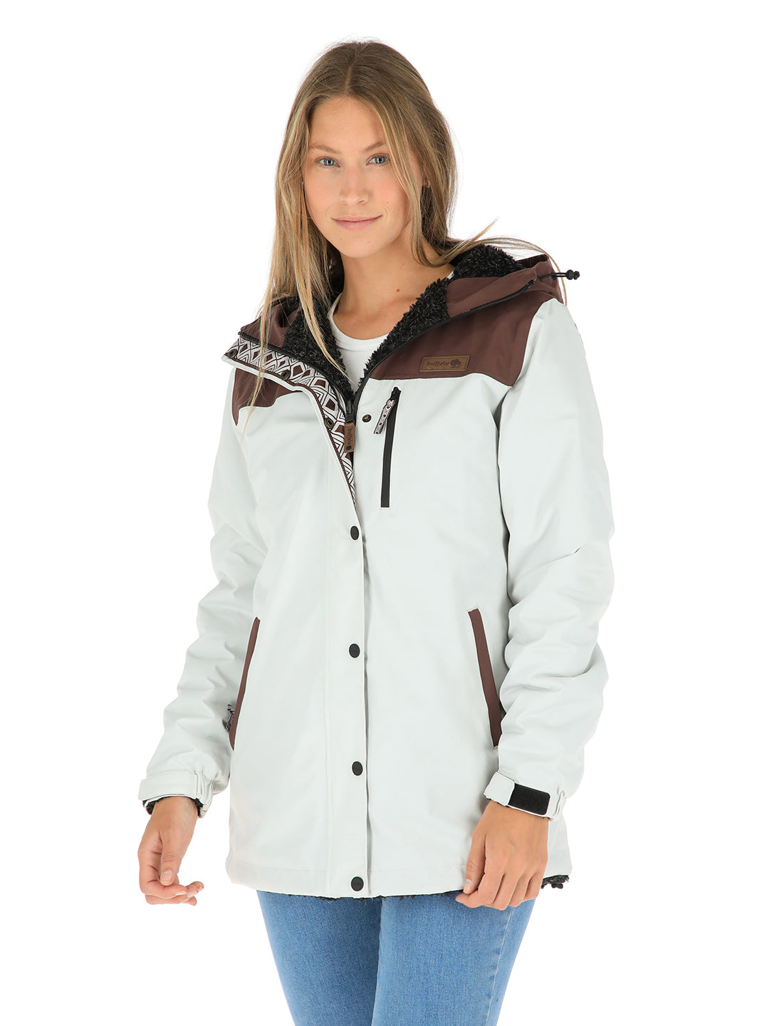 Parka Impermeable Reversible Camaleon Mujer - Crudo