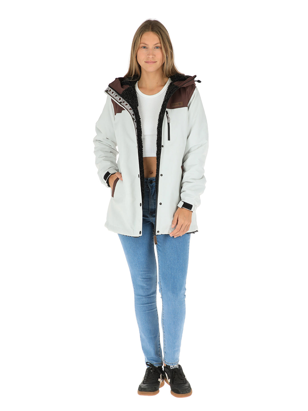 Parka Impermeable Reversible Camaleon Mujer - Crudo