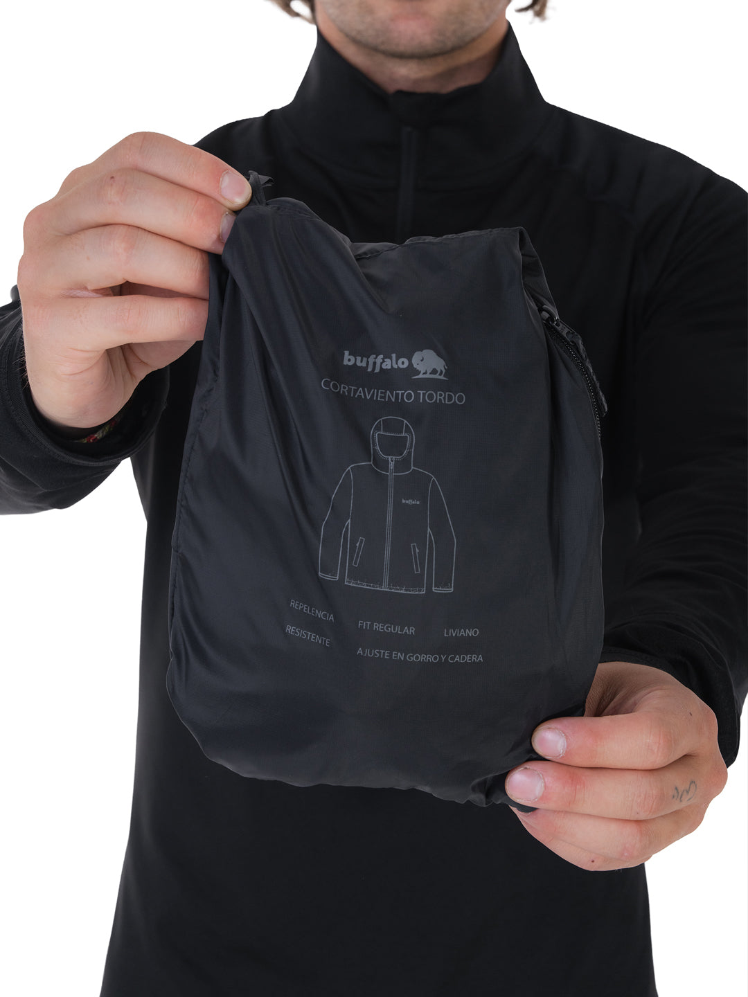 Cortaviento Tordo Hombre - Negro