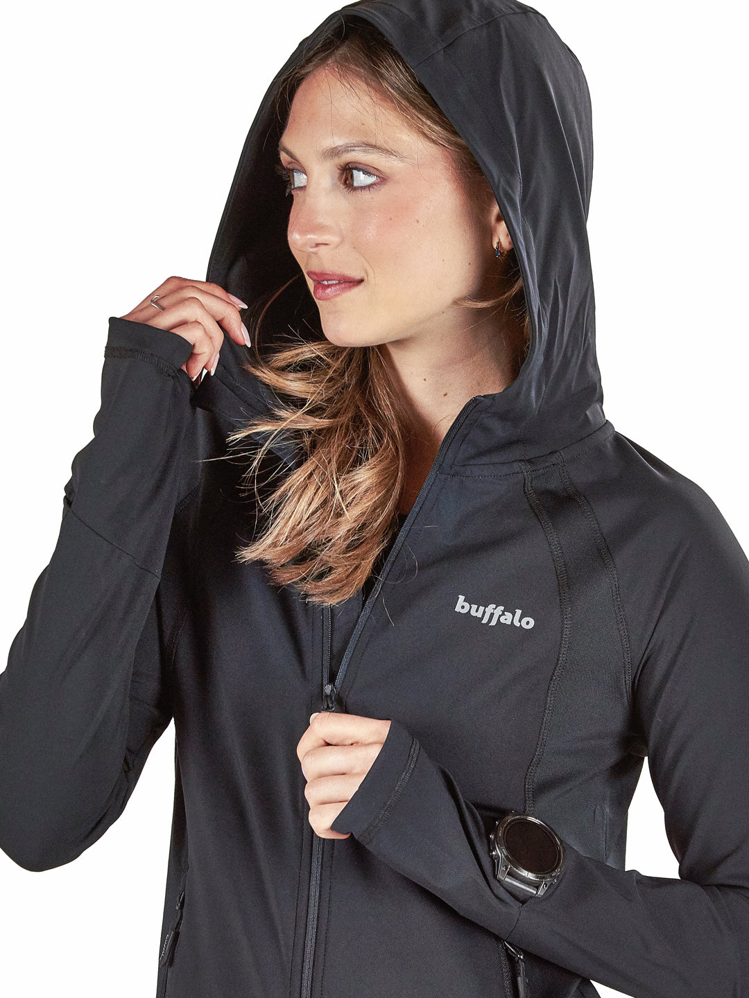 Poleron Radal Mujer - Negro
