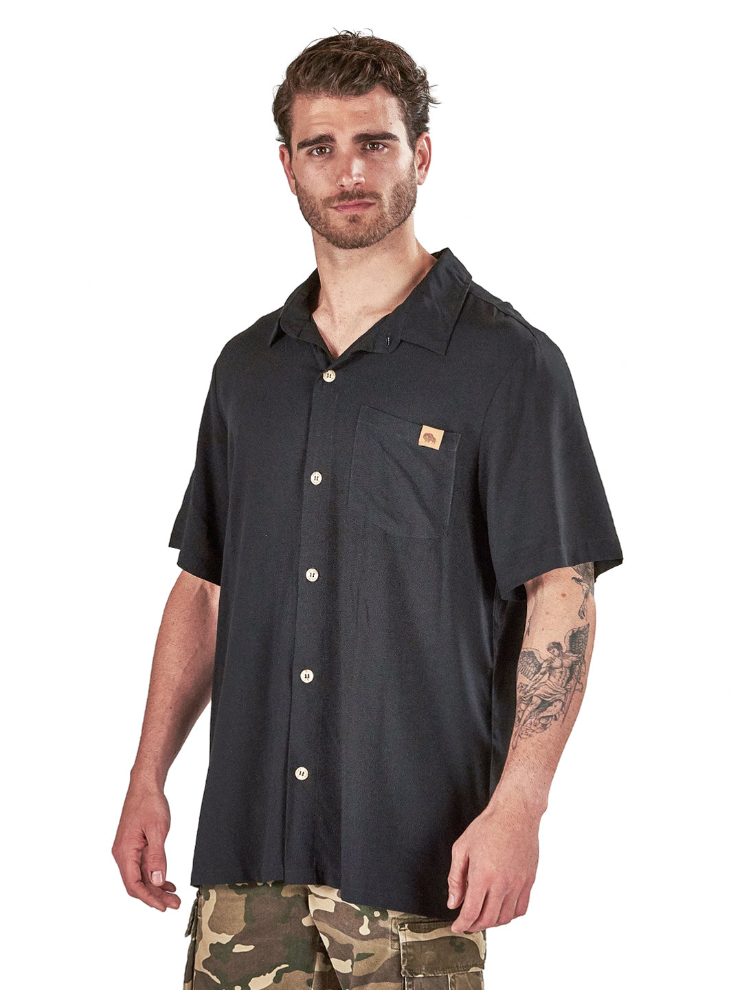 Guayabera Peteroa Hombre - Negro