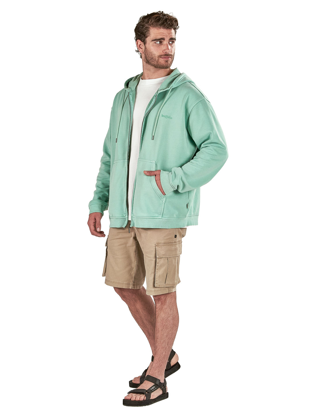 Poleron Solaz Hombre - Verde Agua