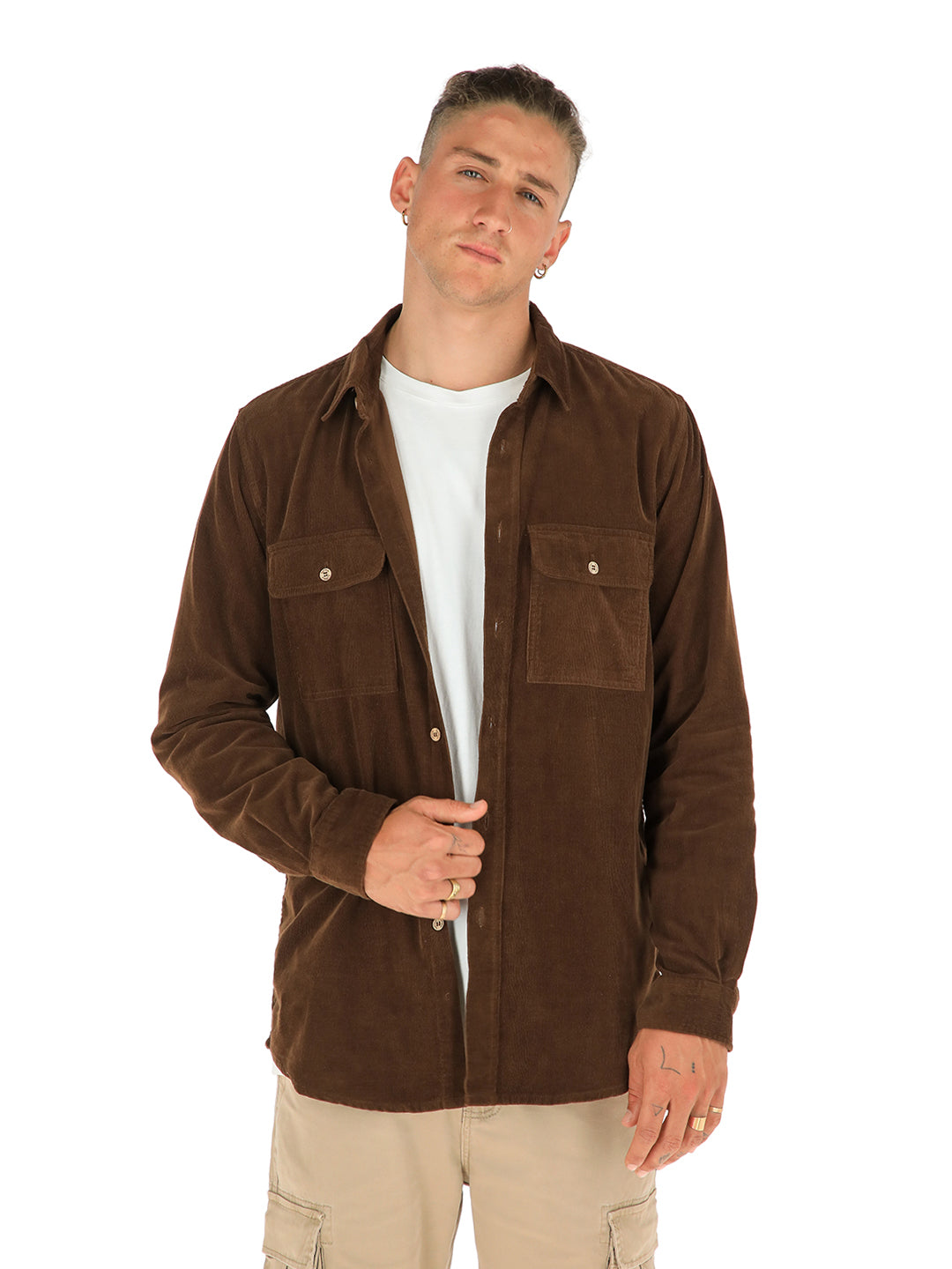 Camisa Kauri Hombre - Cafe