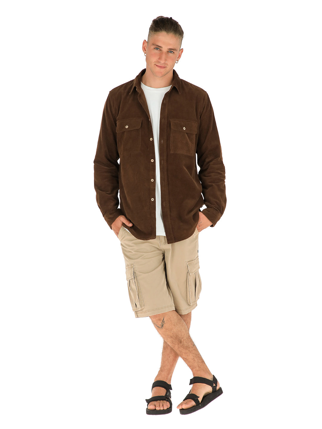 Camisa Kauri Hombre - Cafe