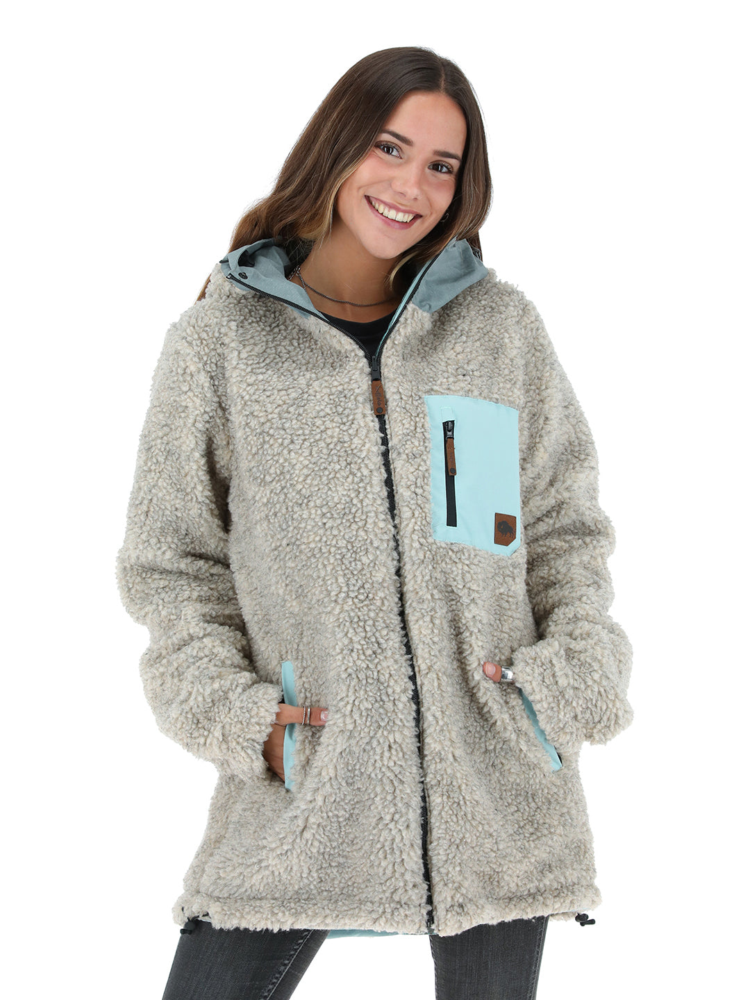 Chaqueta Camaleon Mujer - Celeste - Lana Jaspeado 2
