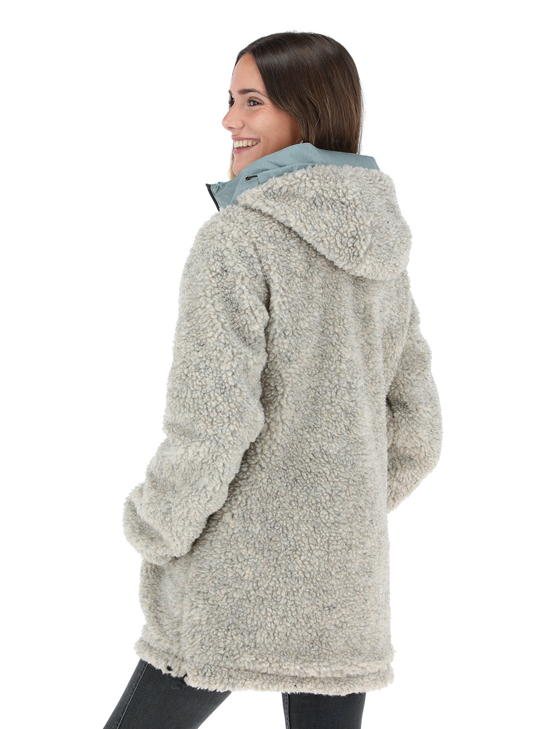 Chaqueta Camaleon Mujer - Celeste - Lana Jaspeado 2