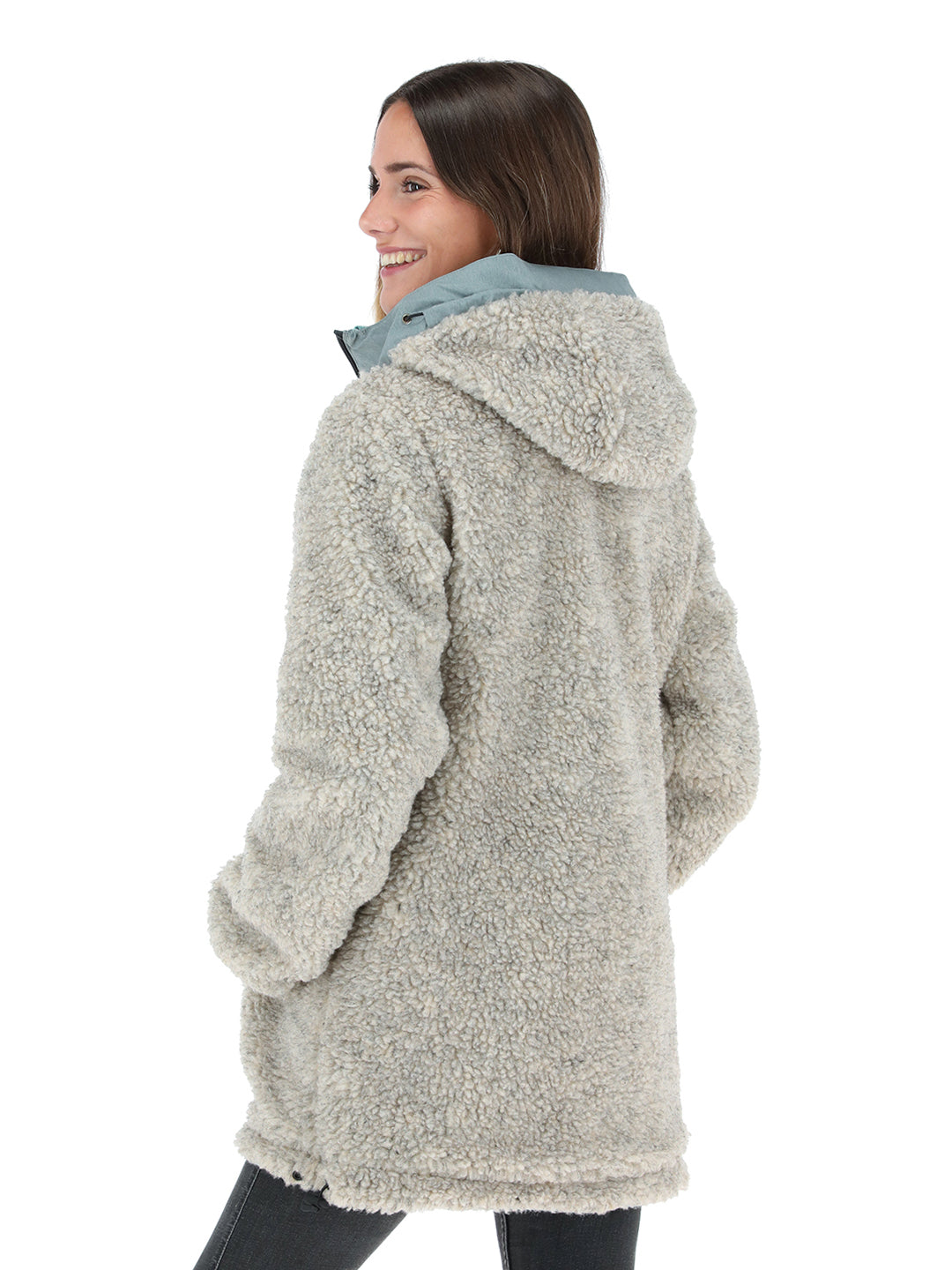 Chaqueta Camaleon Mujer - Celeste - Lana Jaspeado