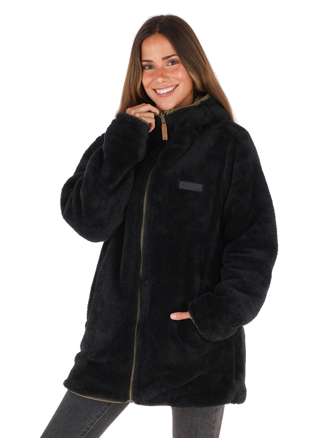 Chaqueta Chipodos Mujer - Mostaza Jaspeado - Negro