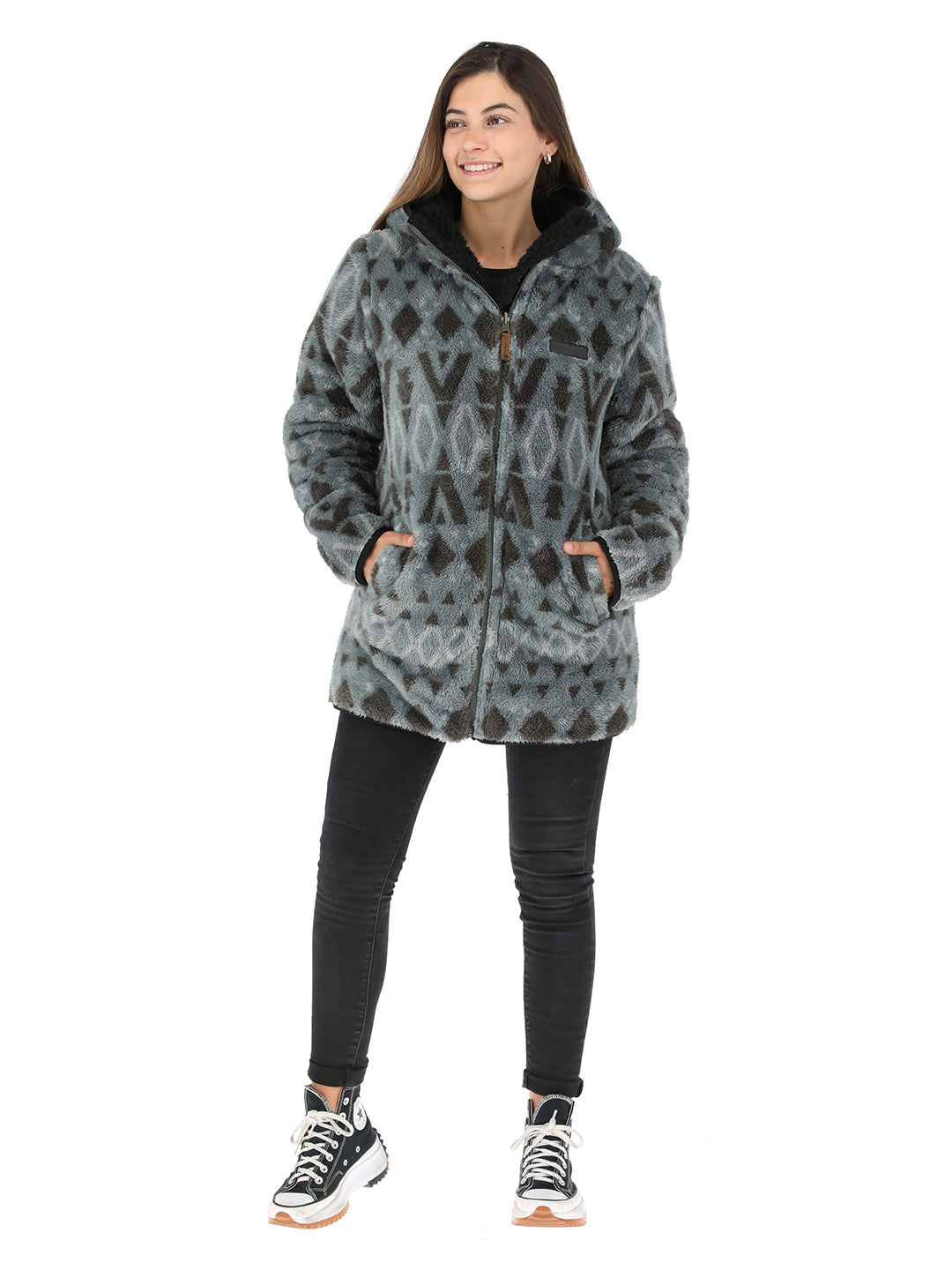 Chaqueta Chipodos Mujer - Negro - Diseño Gris