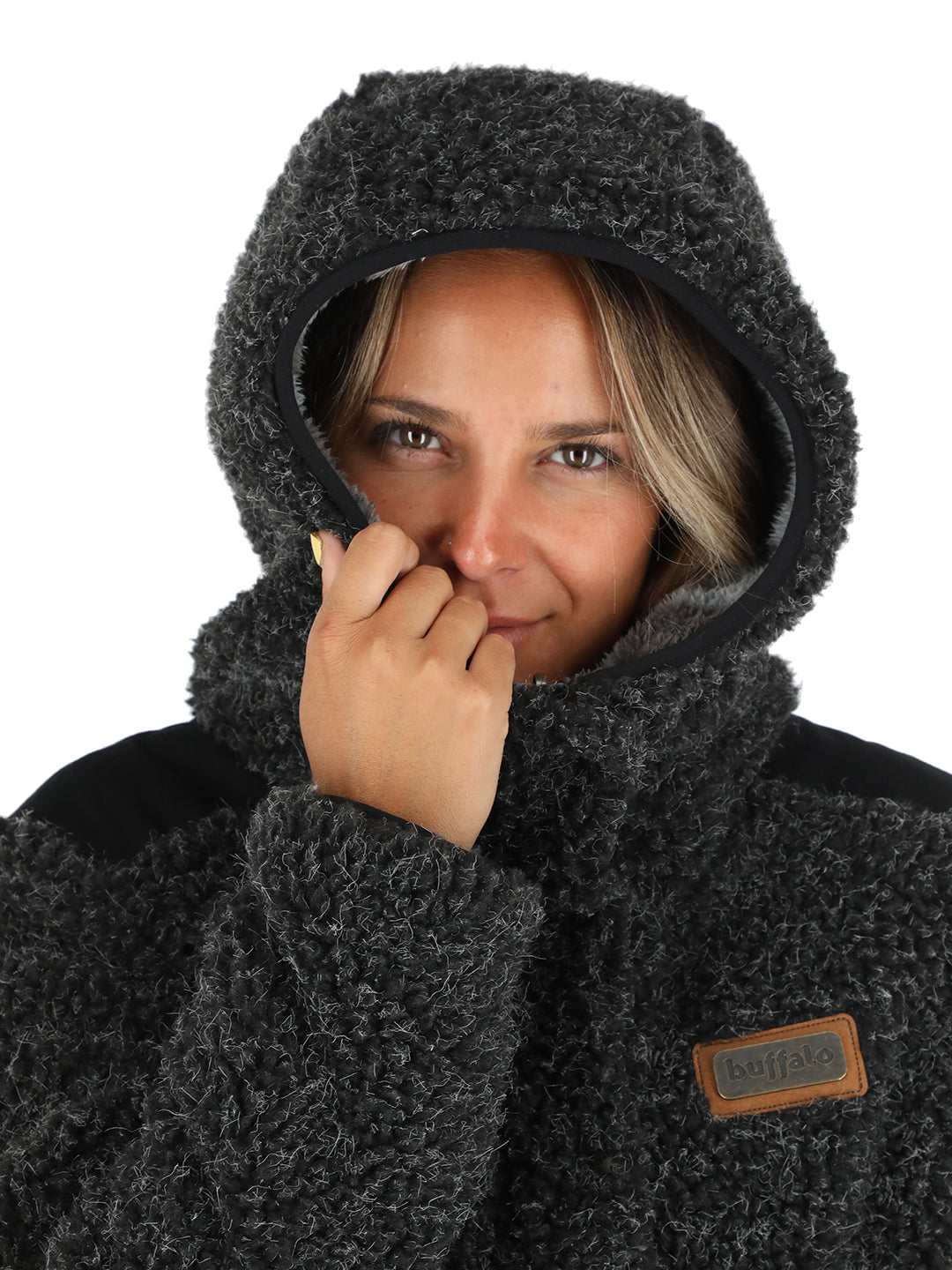 Chaqueta Chipodos Mujer - Negro Jaspeado - Diseño Gris