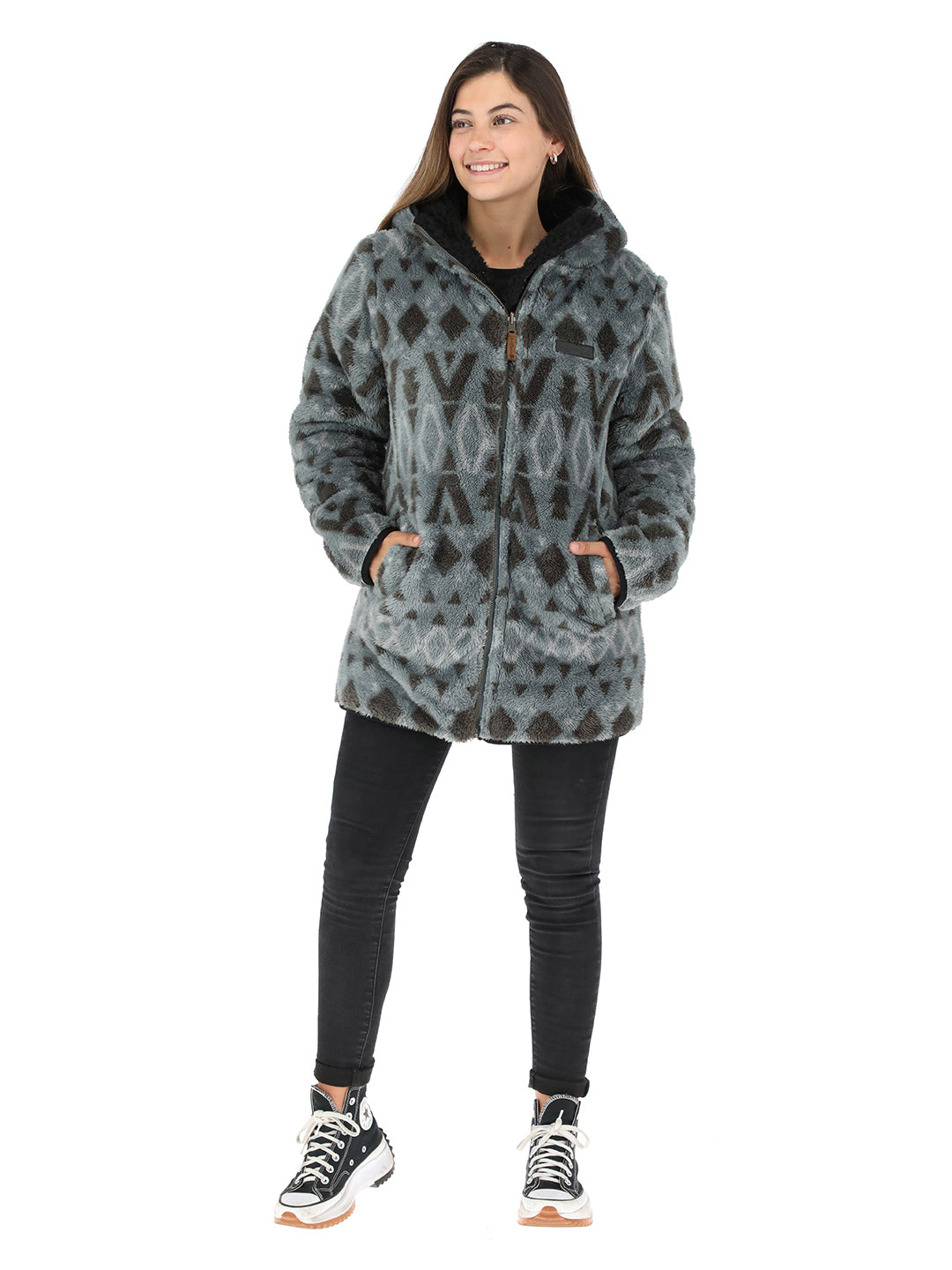 Chaqueta Chipodos Mujer - Negro - Diseño Gris