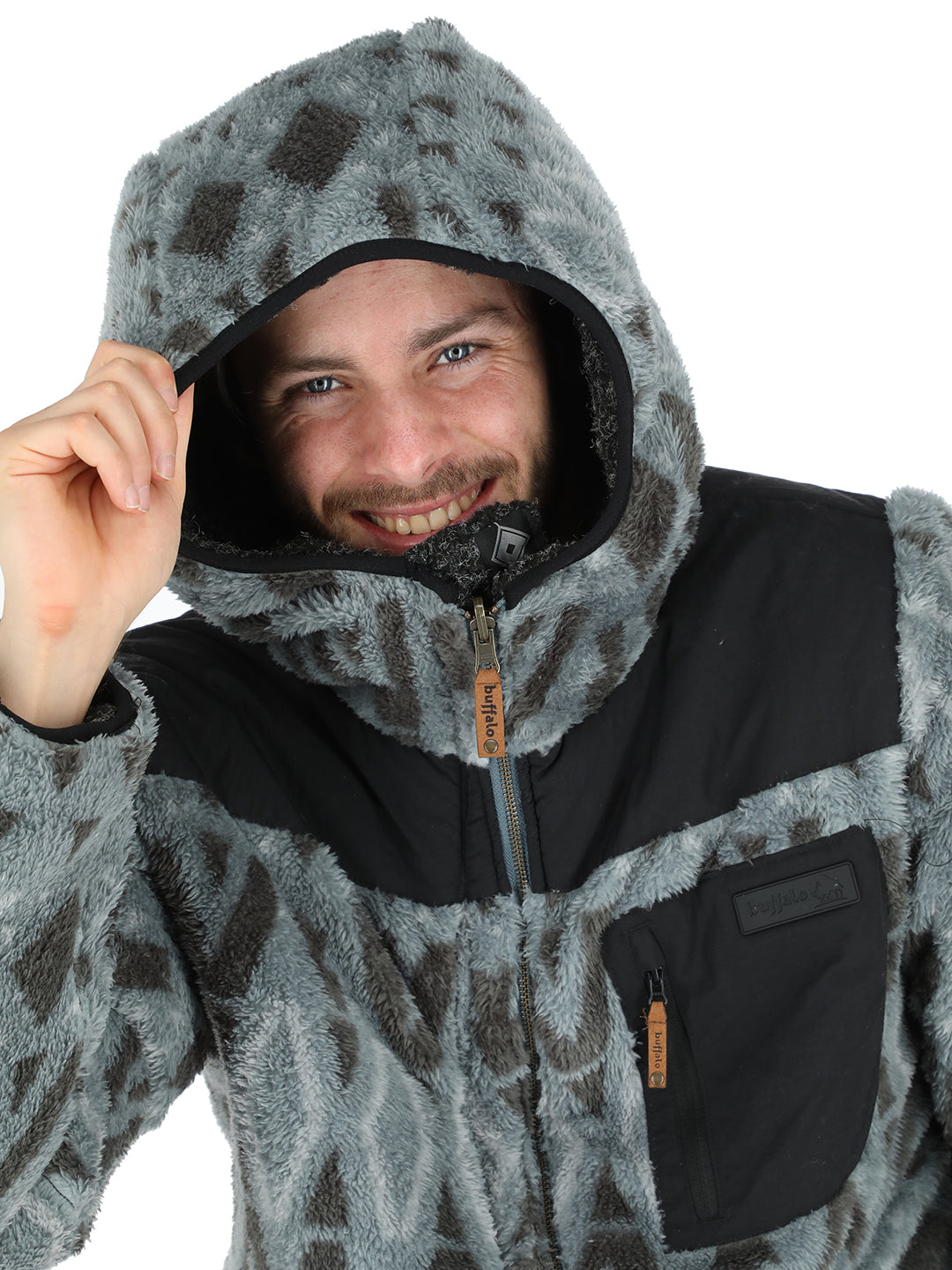 Chaqueta Chipodos Hombre - Negro Jaspeado - Diseño Gris
