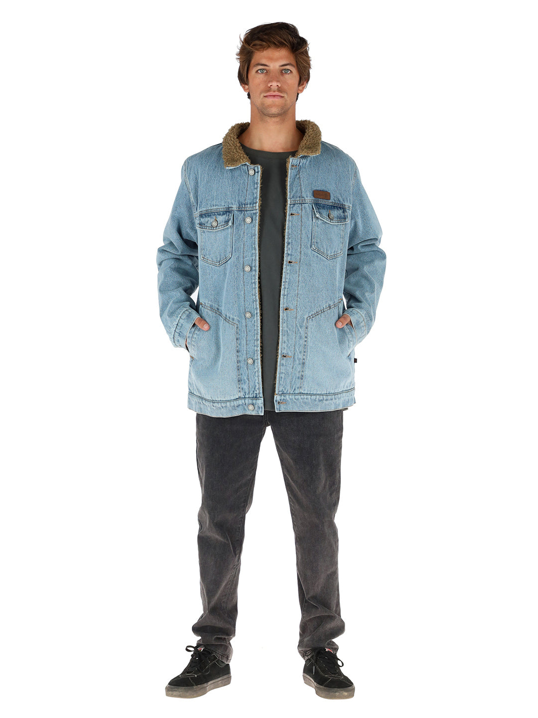 Chaqueta Foresta Hombre - Celeste - Mostaza Jaspeado