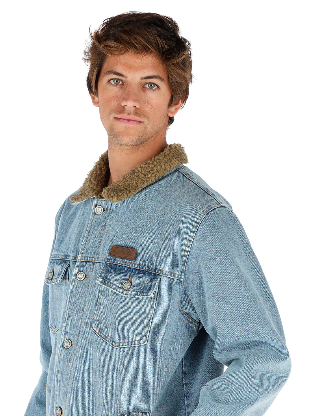 Chaqueta Foresta Hombre - Celeste - Mostaza Jaspeado