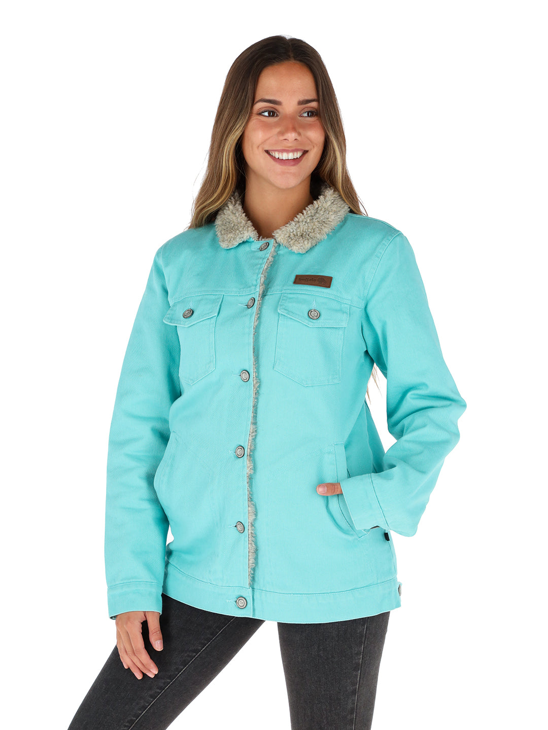 Chaqueta Foresta Mujer - Turquesa - Lana Jaspeado