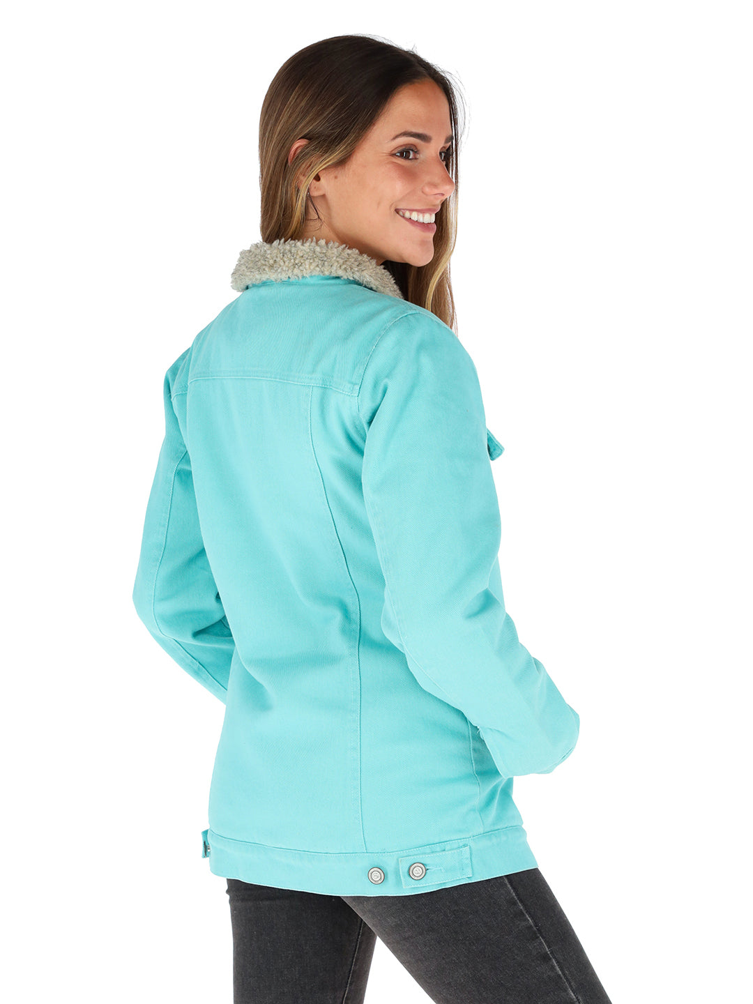 Chaqueta Foresta Mujer - Turquesa - Lana Jaspeado