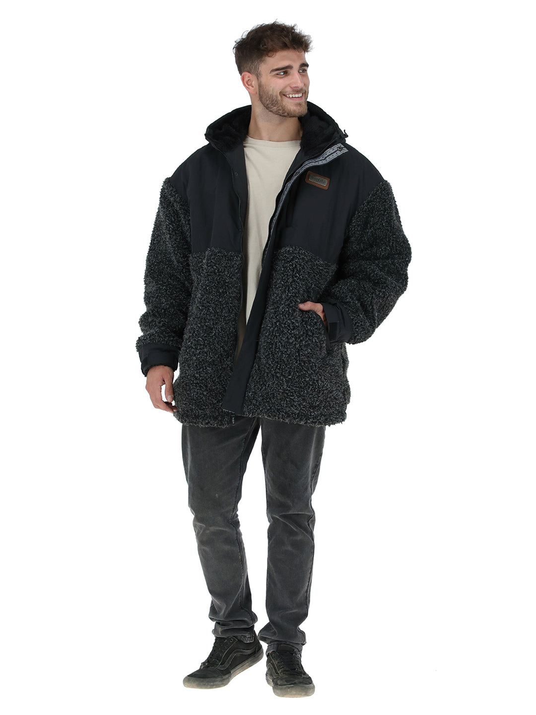 Chaqueta Papua Hombre - Negro Jaspeado