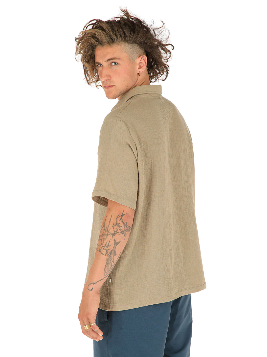 Guayabera Caqui Hombre - Verde