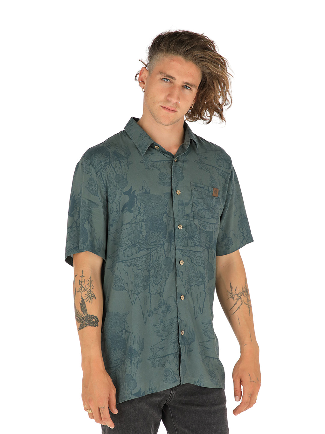 Guayabera Peteroa Hombre - Verde