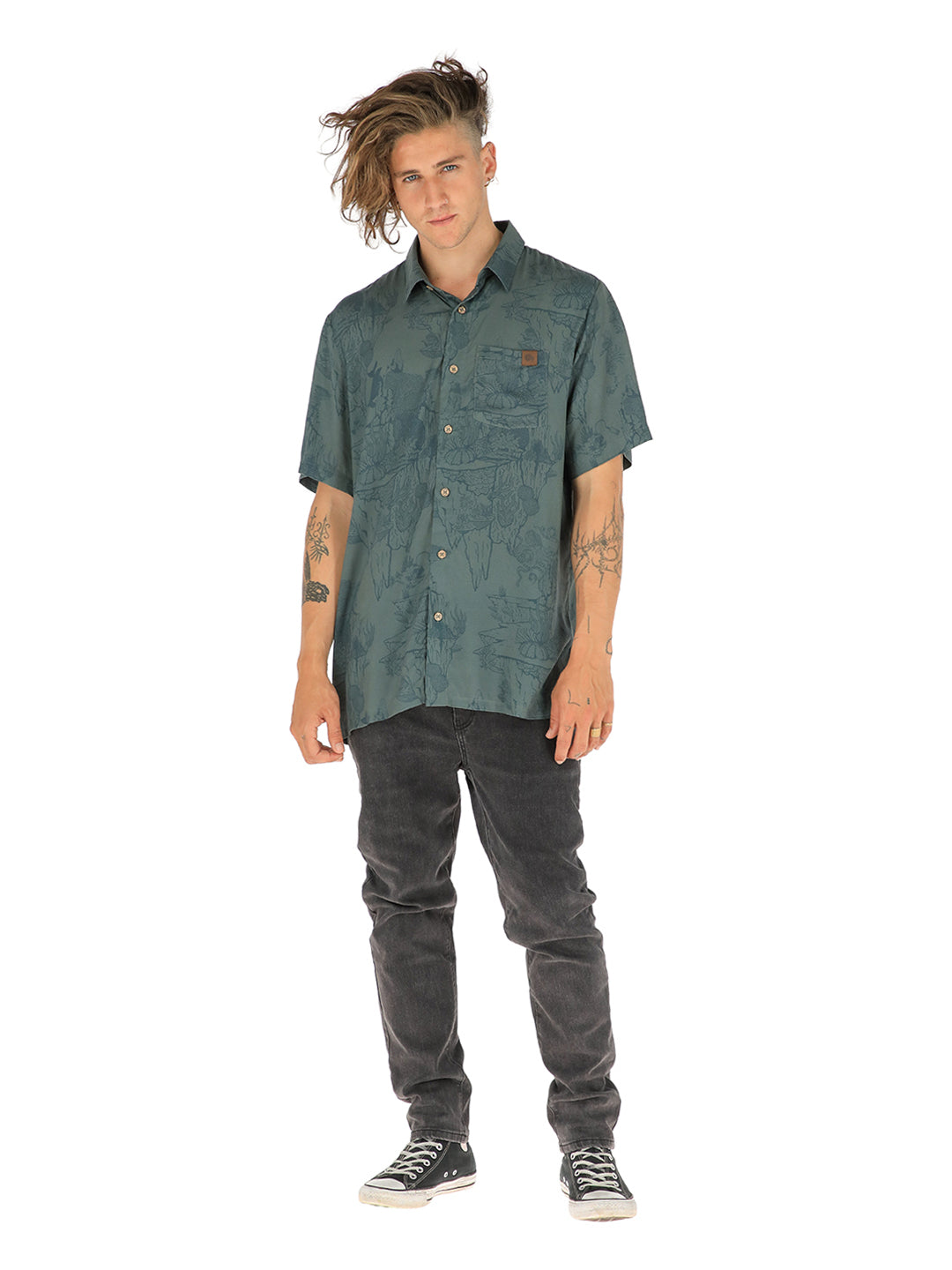 Guayabera Peteroa Hombre - Verde