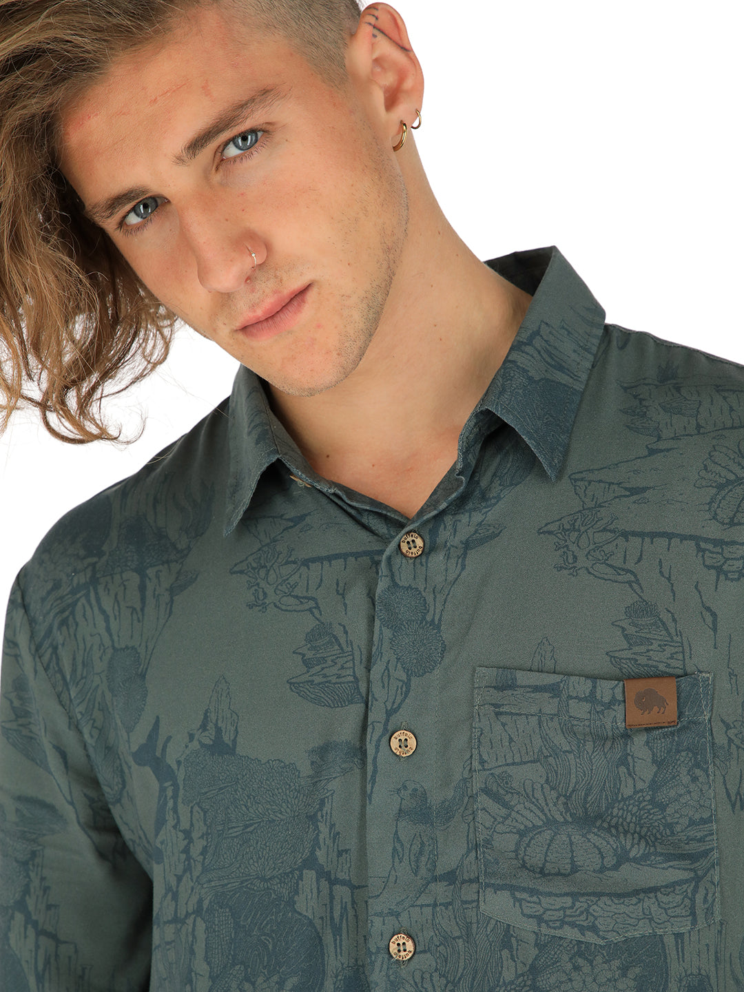 Guayabera Peteroa Hombre - Verde