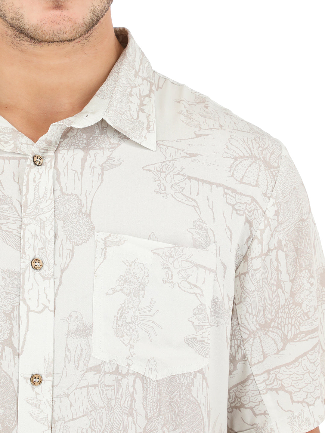 Guayabera Telle Hombre - Crudo