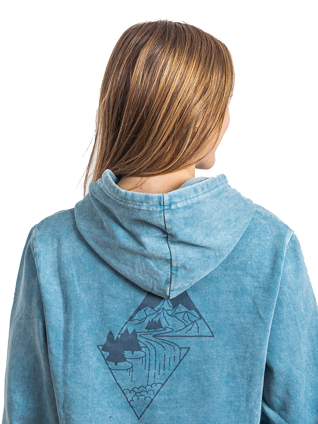 Hoodie Corto Mujer - Celeste