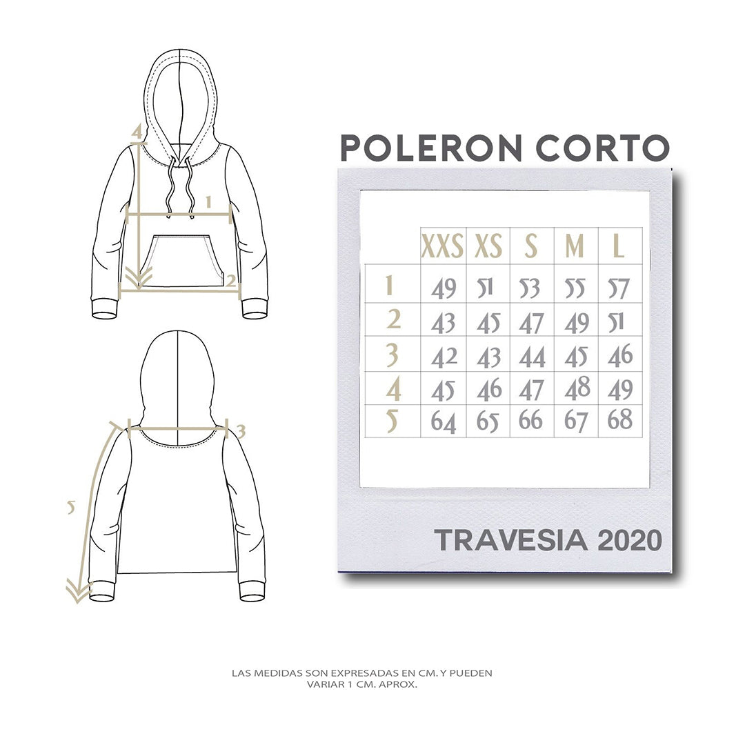 Hoodie Corto Mujer - Celeste