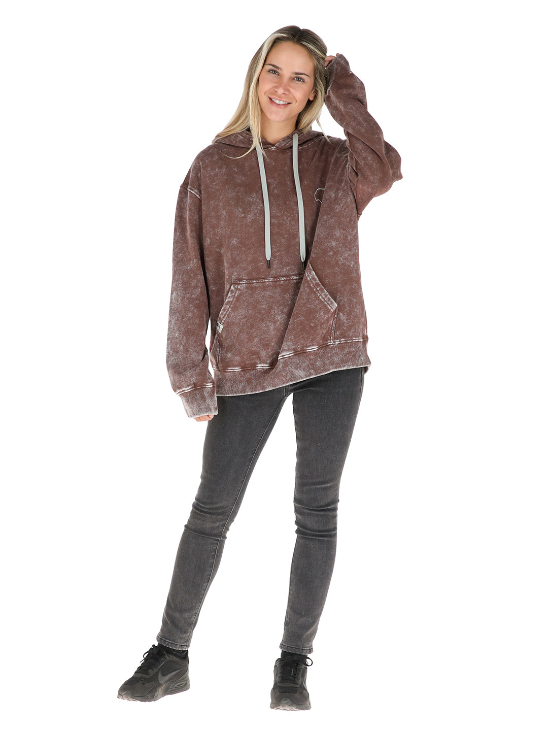 Poleron Canguru Mujer - Burdeo