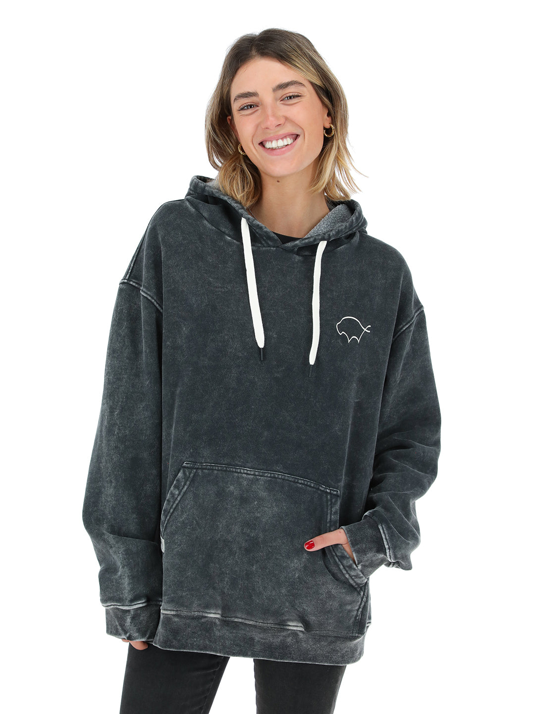 Poleron Canguru Mujer - Negro