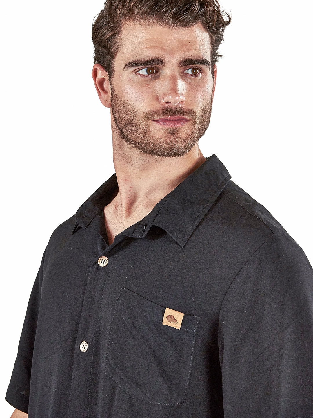 Guayabera Peteroa Hombre - Negro