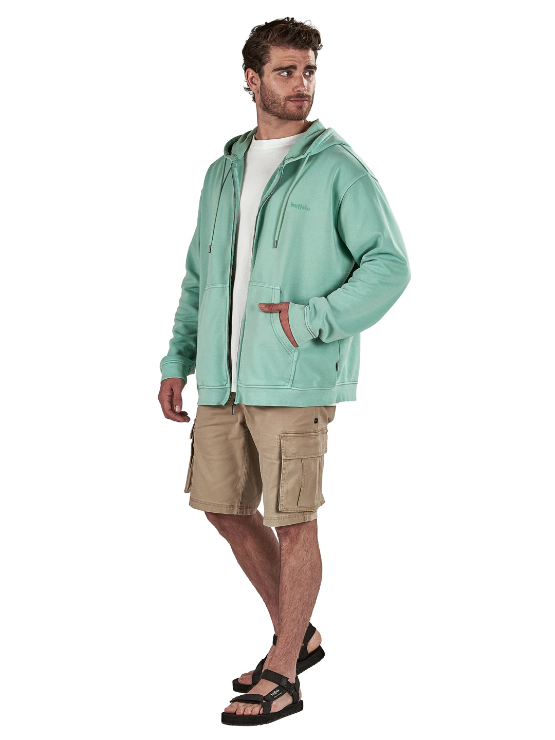 Poleron Solaz Hombre - Verde Agua