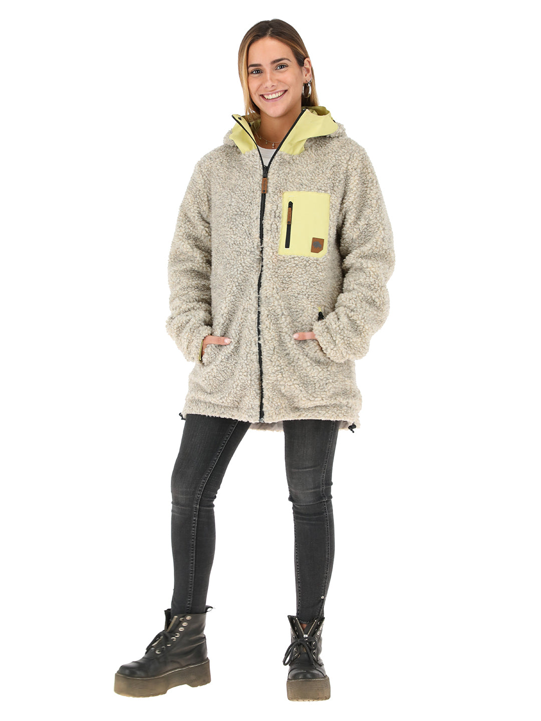 Chaqueta Camaleon 2 Mujer - Amarillo - Lana Jaspeado