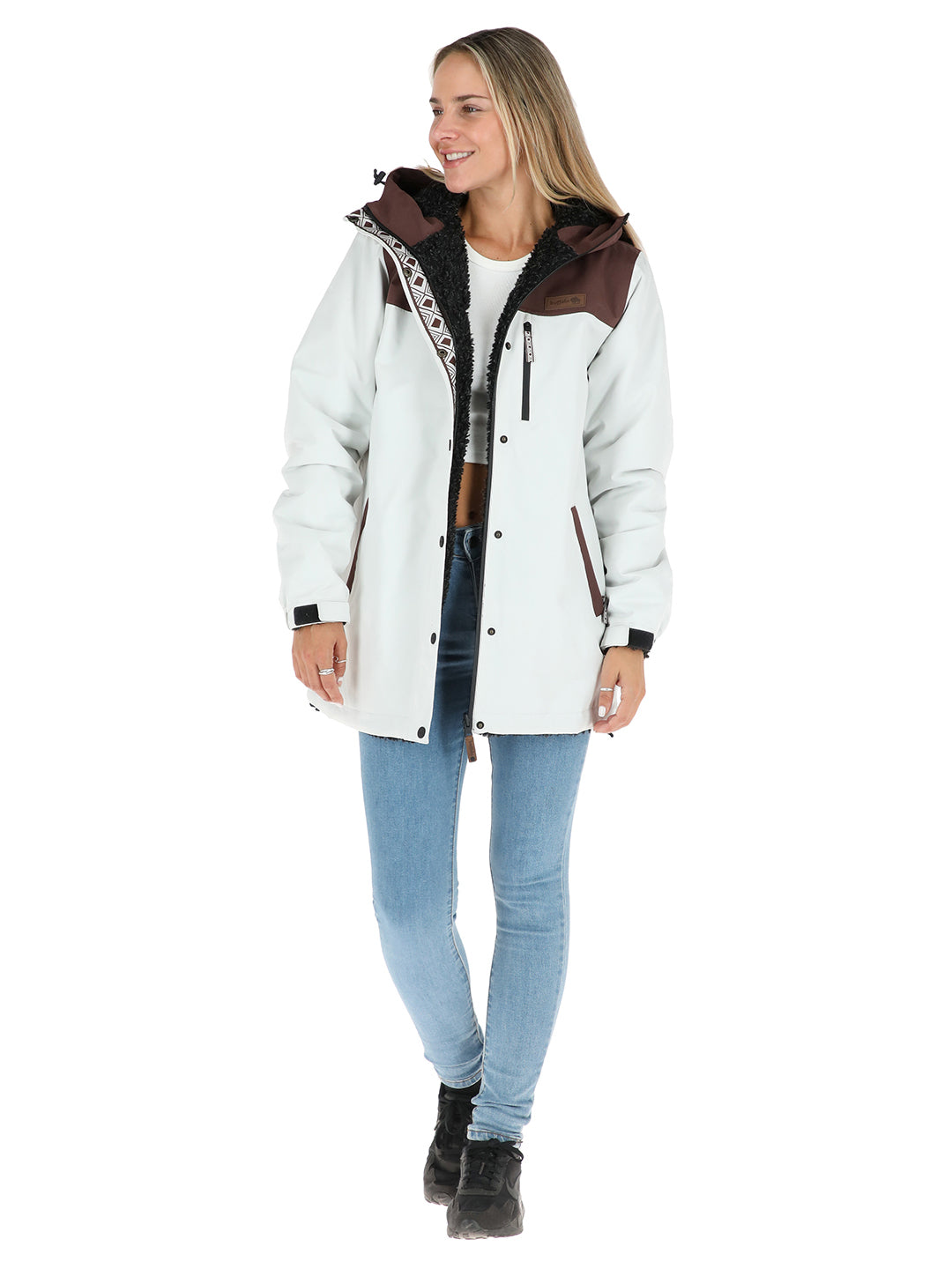 Chaqueta Camaleon Mujer - Crudo - Negro Jaspeado