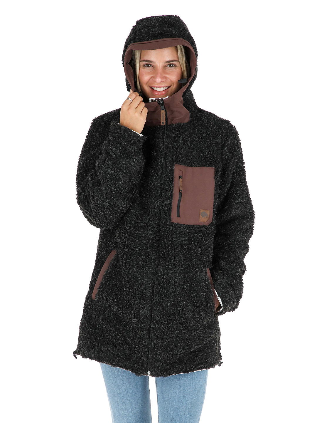 Chaqueta Camaleon Mujer - Crudo - Negro Jaspeado