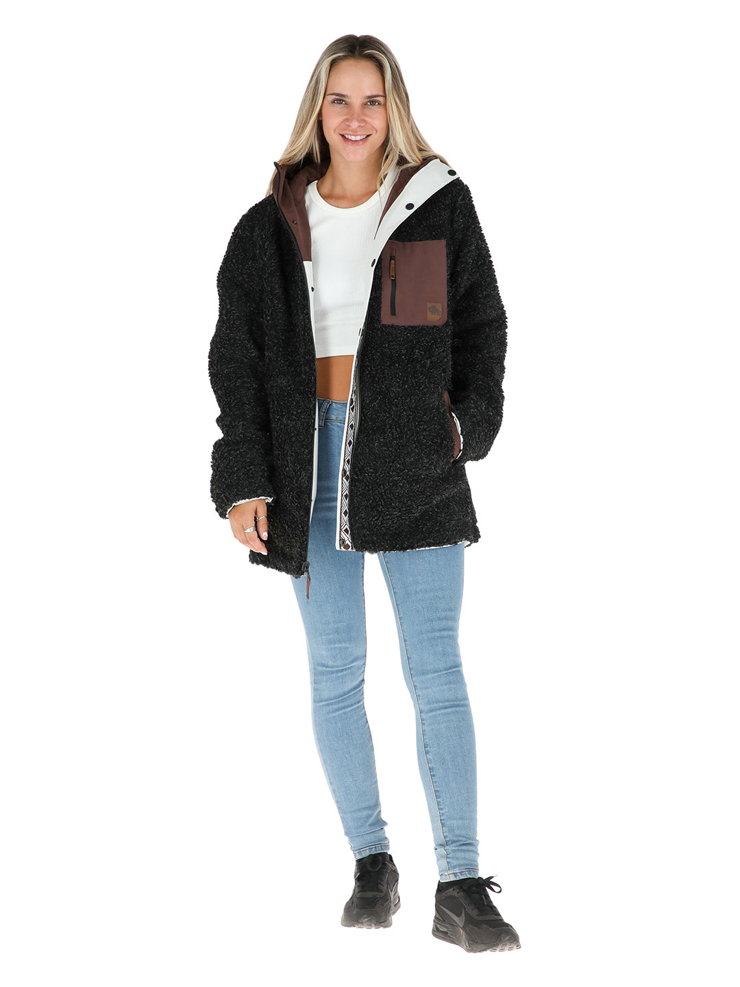 Chaqueta Camaleon Mujer - Crudo - Negro Jaspeado