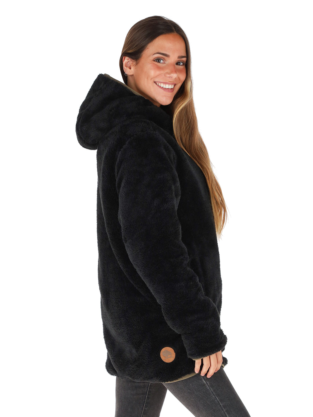 Chaqueta Chipodos Mujer - Mostaza Jaspeado - Negro