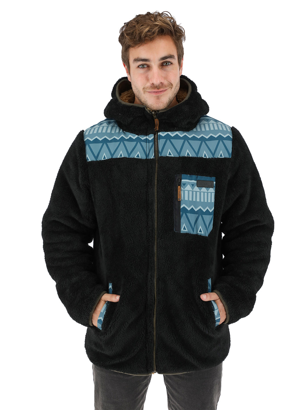 Chaqueta Chipodos Hombre - Mostaza - Negro Diseño Azul