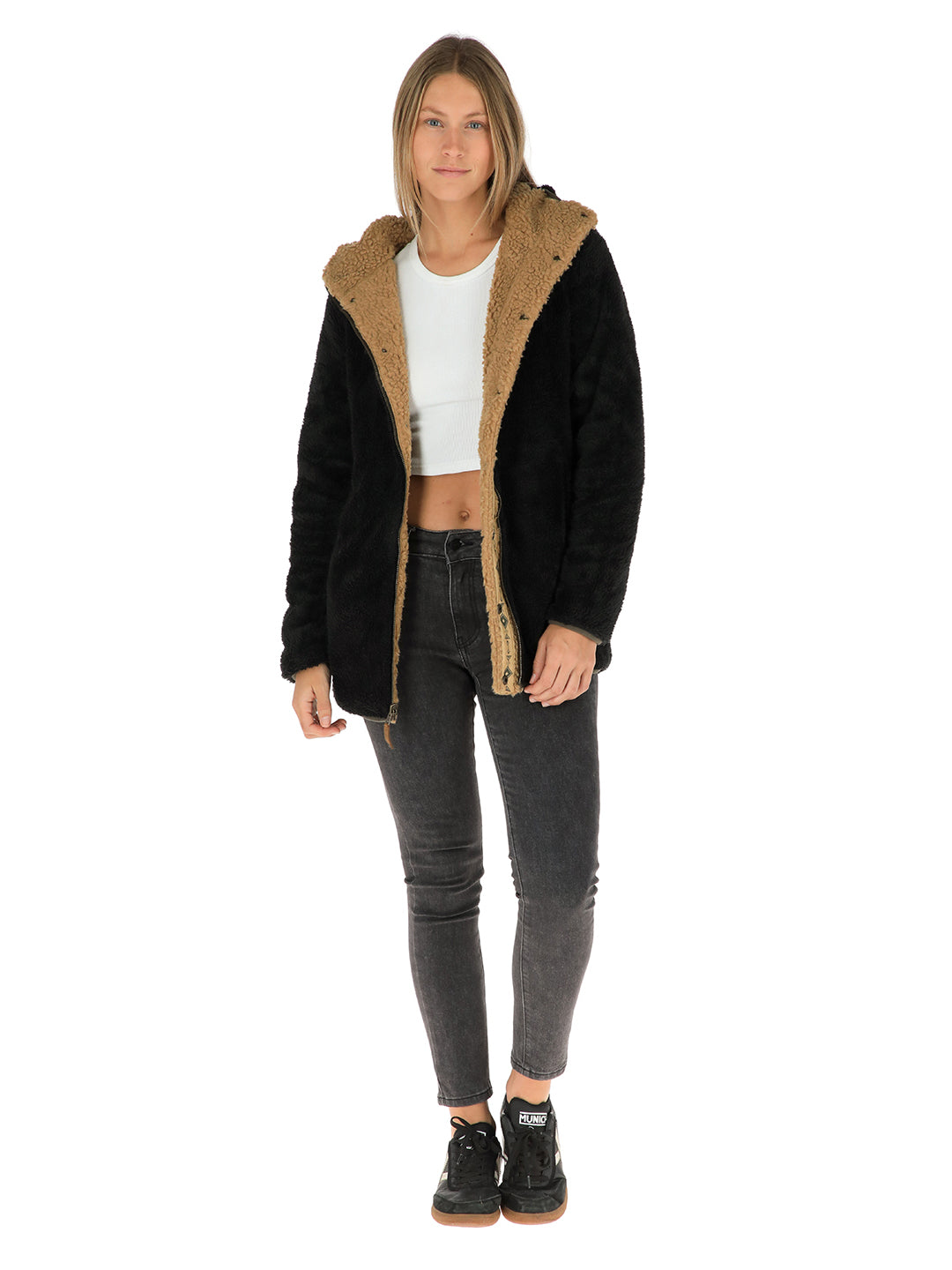 Chaqueta Chipodos Mujer - Mostaza - Negro