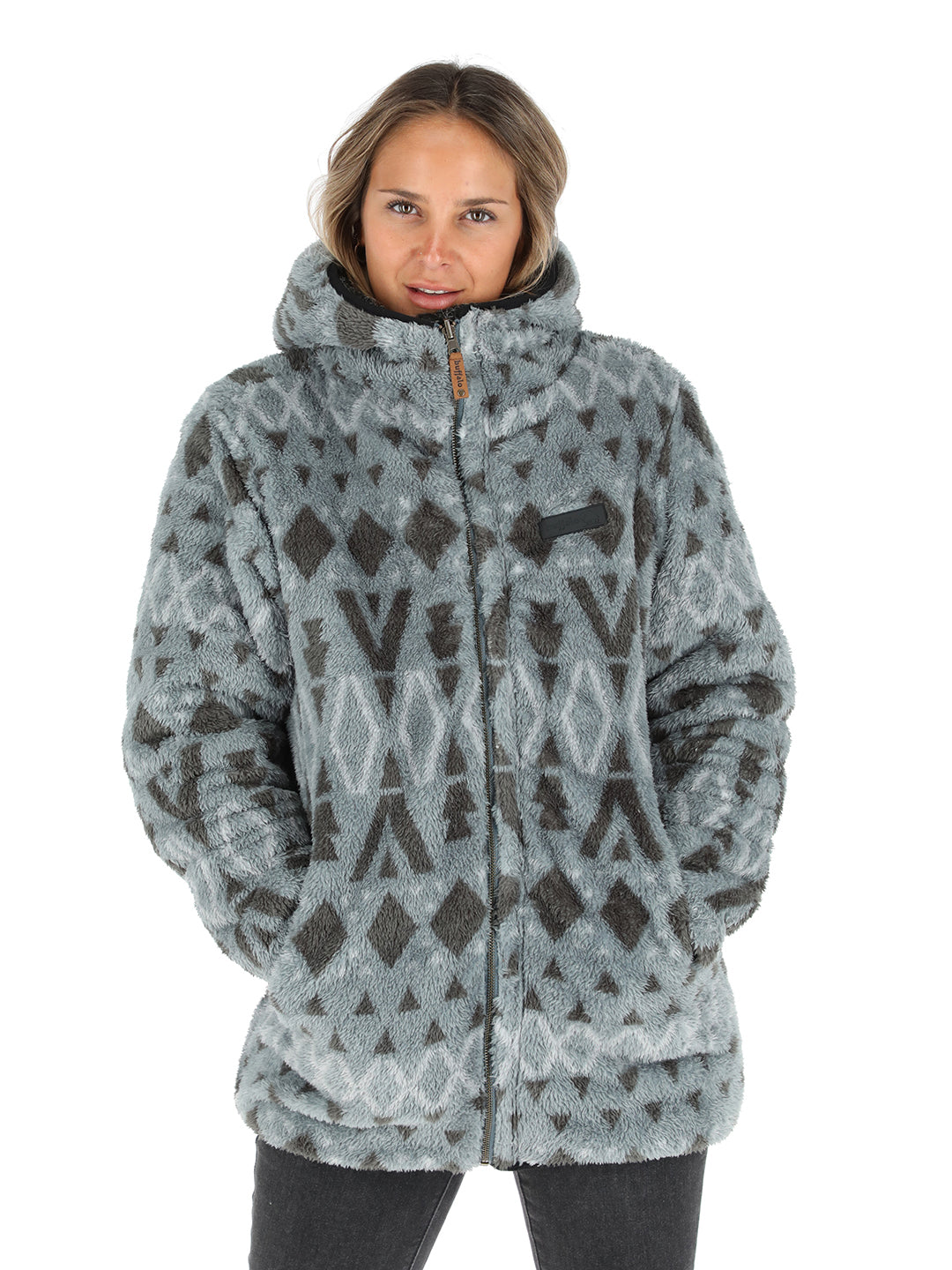 Chaqueta Chipodos Mujer - Negro Jaspeado - Diseño Gris