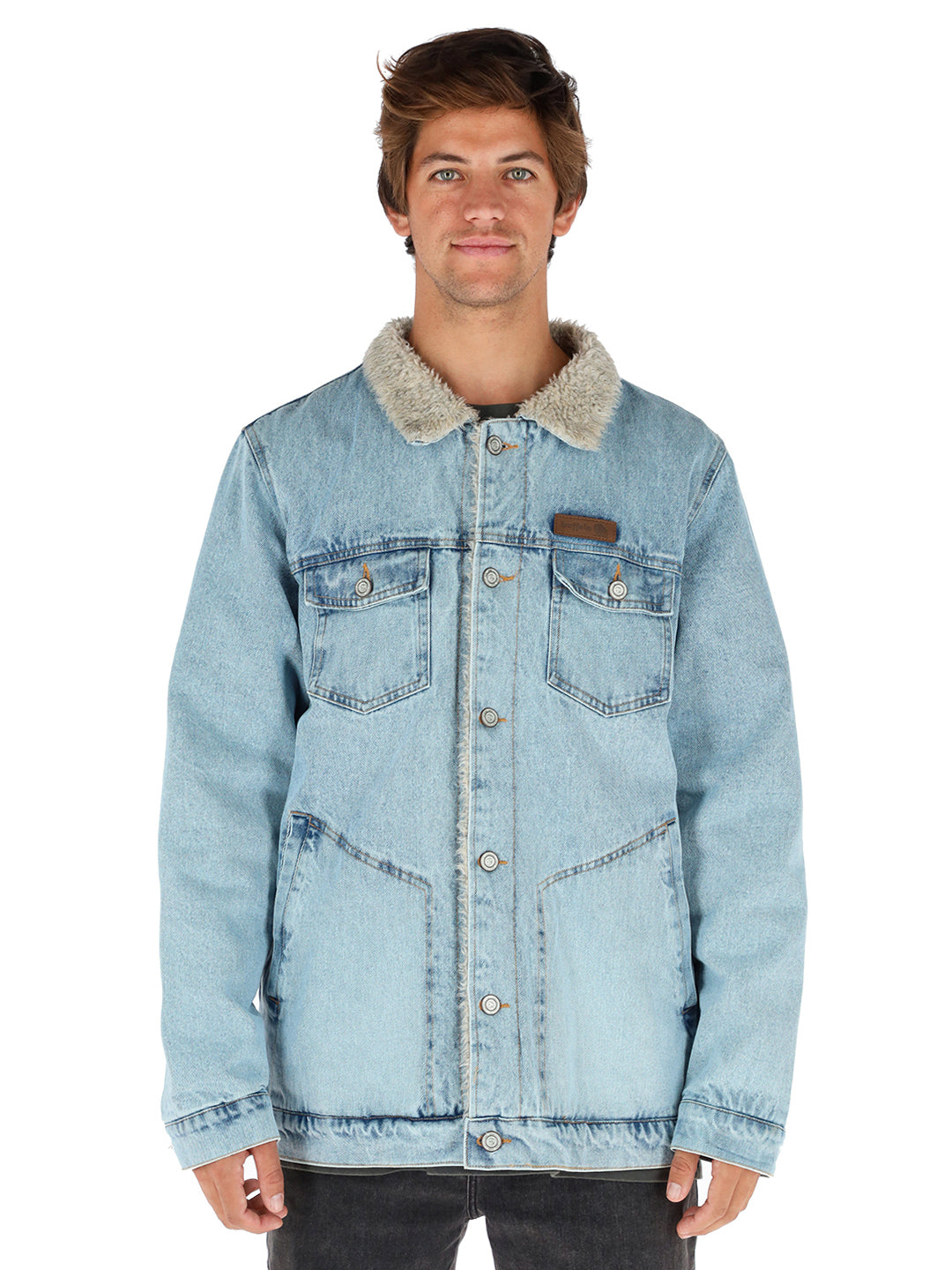 Chaqueta Foresta Hombre - Celeste - Lana Jaspeado