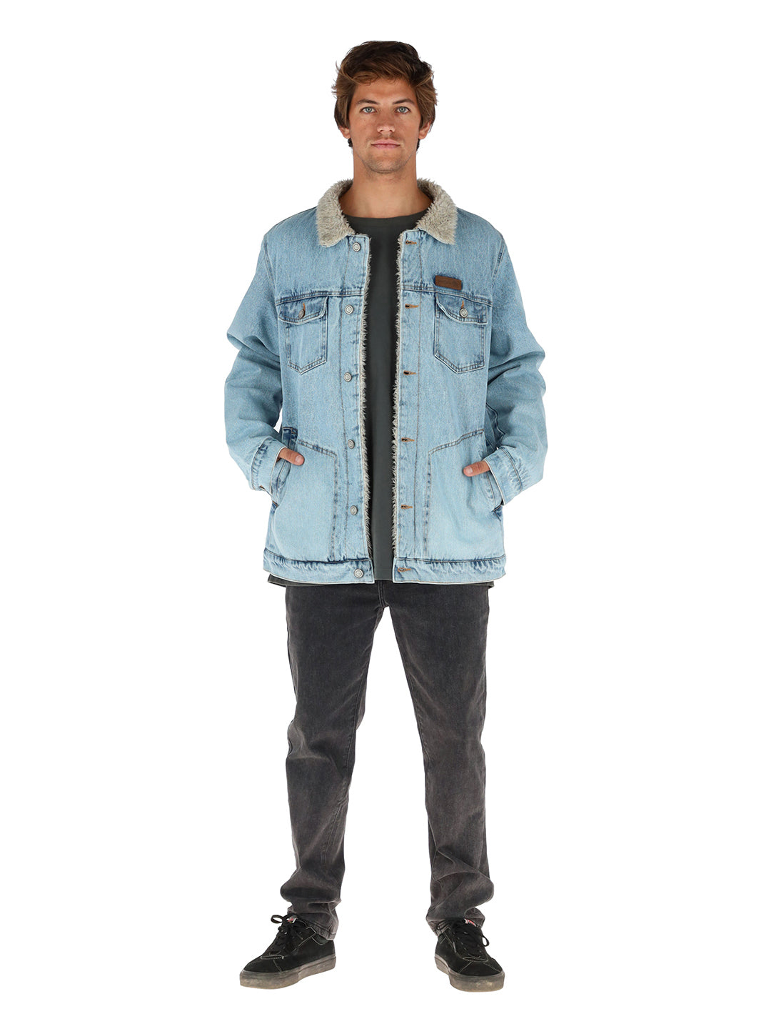 Chaqueta Foresta Hombre - Celeste - Lana Jaspeado