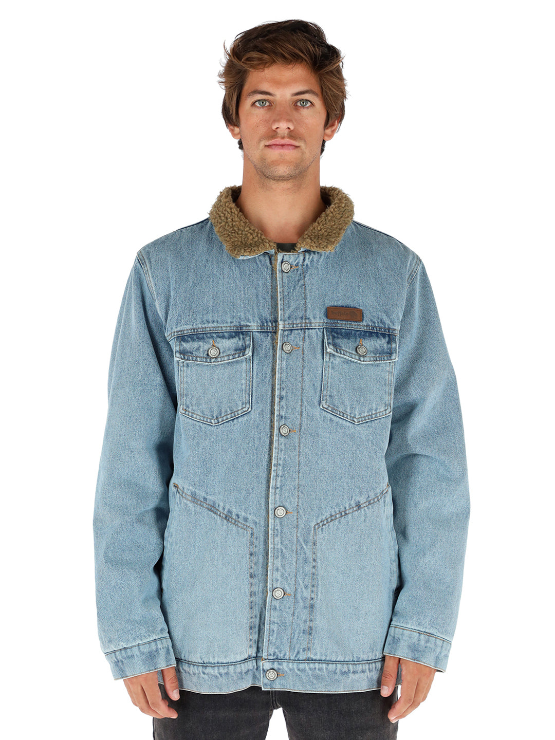 Chaqueta Foresta Hombre - Celeste - Mostaza Jaspeado